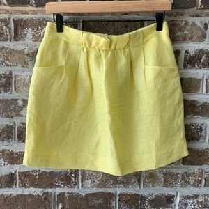 J. Crew Yellow Silk and Linen Skirt
